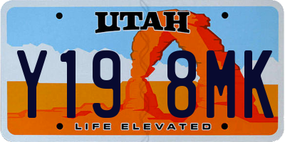 UT license plate Y198MK