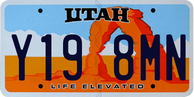 UT license plate Y198MN