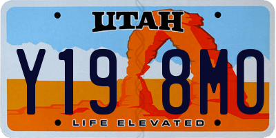 UT license plate Y198MO