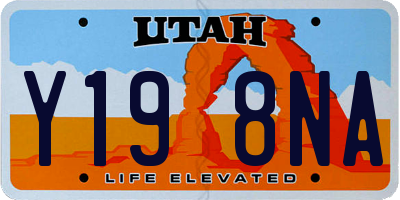 UT license plate Y198NA