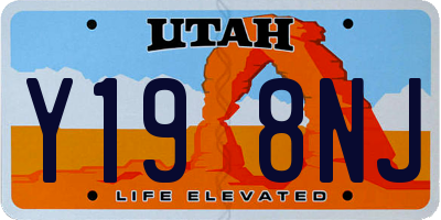 UT license plate Y198NJ