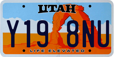 UT license plate Y198NU