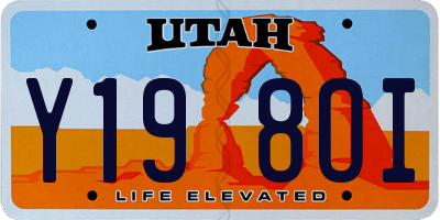 UT license plate Y198OI