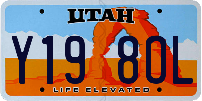 UT license plate Y198OL