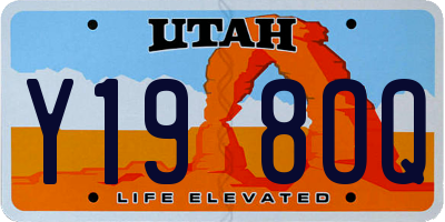 UT license plate Y198OQ