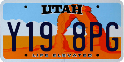 UT license plate Y198PG
