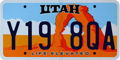 UT license plate Y198QA
