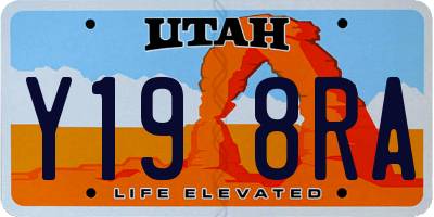 UT license plate Y198RA