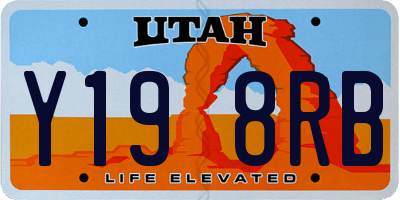 UT license plate Y198RB