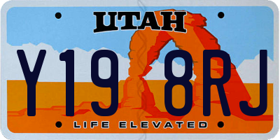 UT license plate Y198RJ