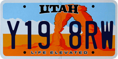 UT license plate Y198RW
