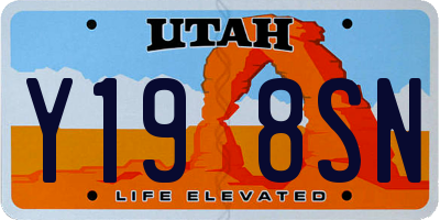 UT license plate Y198SN