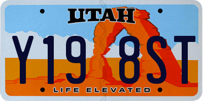 UT license plate Y198ST