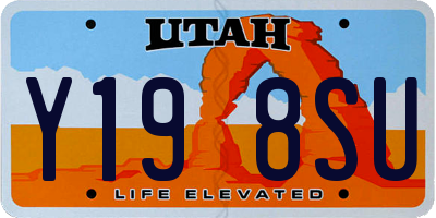 UT license plate Y198SU