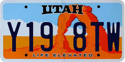 UT license plate Y198TW