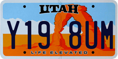 UT license plate Y198UM