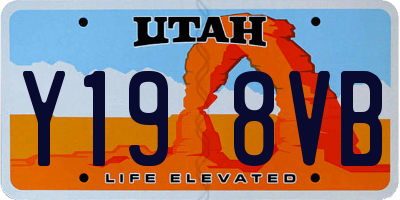 UT license plate Y198VB
