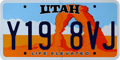 UT license plate Y198VJ
