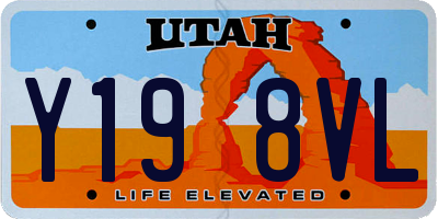 UT license plate Y198VL