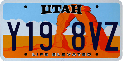 UT license plate Y198VZ