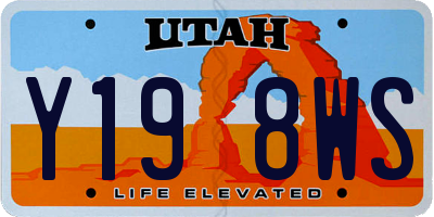 UT license plate Y198WS