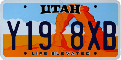 UT license plate Y198XB