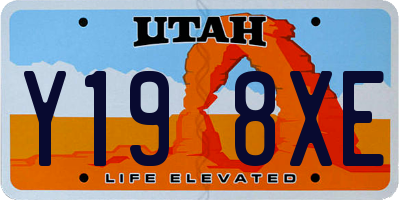 UT license plate Y198XE