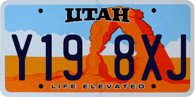 UT license plate Y198XJ