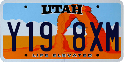 UT license plate Y198XM