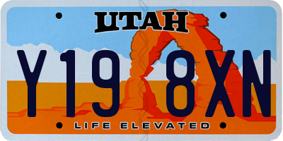 UT license plate Y198XN