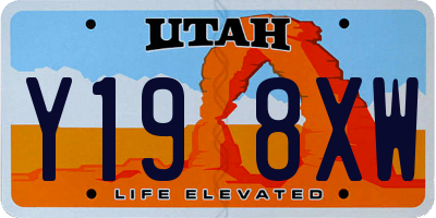 UT license plate Y198XW