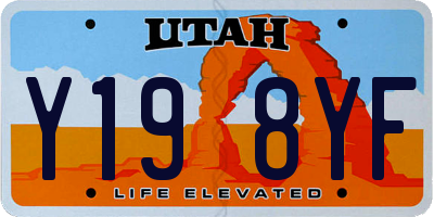 UT license plate Y198YF