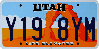 UT license plate Y198YM