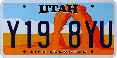 UT license plate Y198YU