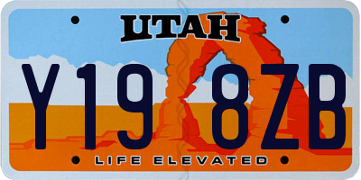 UT license plate Y198ZB