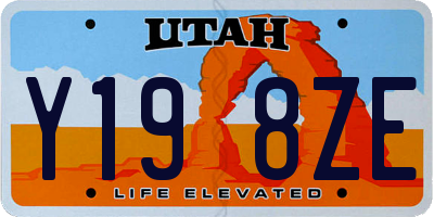 UT license plate Y198ZE