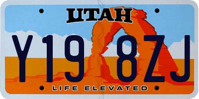 UT license plate Y198ZJ