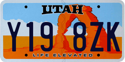 UT license plate Y198ZK