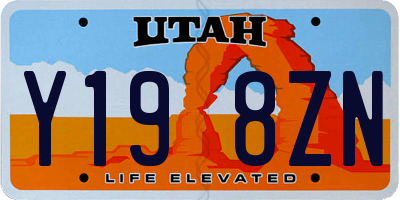 UT license plate Y198ZN