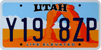 UT license plate Y198ZP