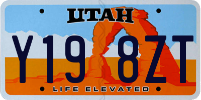UT license plate Y198ZT