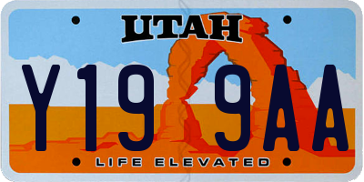 UT license plate Y199AA