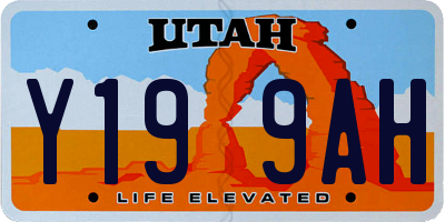 UT license plate Y199AH
