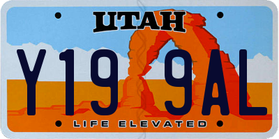 UT license plate Y199AL