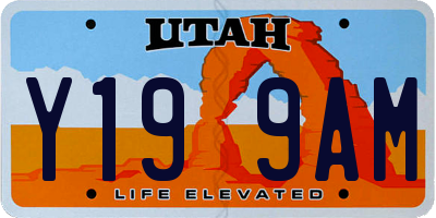 UT license plate Y199AM
