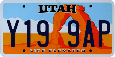 UT license plate Y199AP