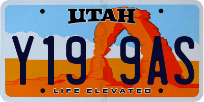 UT license plate Y199AS