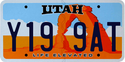 UT license plate Y199AT