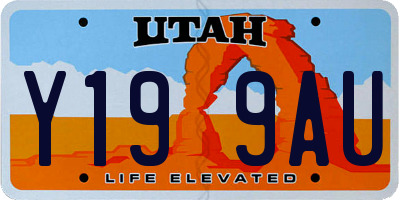 UT license plate Y199AU