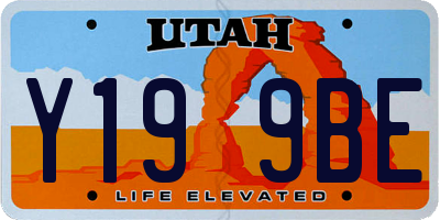 UT license plate Y199BE